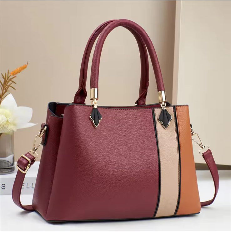 3 Portion Synthetic Leather Bag